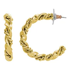 1928 レディース アクセサリー ピアス・イヤリング 1928 Jewelry Double Twisted Hoop Earrings Yellow イエロー