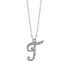 1928 レディース アクセサリー ネックレス・チョーカー・ペンダントトップ レース 1928 Script Initial Necklace T