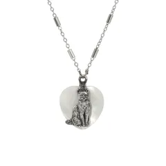 1928 レディース アクセサリー ネックレス・チョーカー・ペンダントトップ レース 1928 Cat Mother of Pearl Heart Pendant Necklace Silver White ホワイト