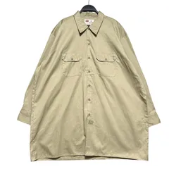 Dickies ディッキーズ 長袖 ワークシャツ メンズ3XL 古着 65/35クロス ビッグサイズ 3L 4L相当 ベージュ カーキ 大きいサイズ【長袖シャツ】/ IA185