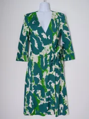 DIANE von FURSTENBERGダイアンフォンファステンバーグ シルク ジャージー素材 カシュクールドレスワンピース【2】【LOPA79343】