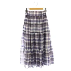 アプワイザーリッシェ Apuweiser-riche シアーチェックスカート ティアードスカート プリーツ 0 パープル マルチカラー /ES ■OS