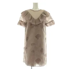 スナイデル SNIDEL エンブロイダリーワンピース ミニ フリル 半袖 インナー付 F ラベンダー /MY ■OS