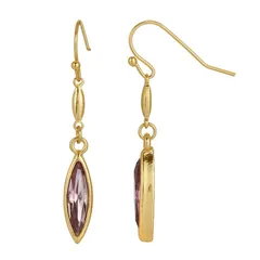 1928 レディース アクセサリー ピアス・イヤリング 1928 Gold Tone Crystal Navette Drop Earrings Purple パープル