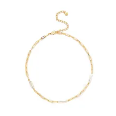 ローマン レディース アクセサリー ネックレス・チョーカー・ペンダントトップ レース Roman 14k Gold Plated Glassimulated Baroquelongated Pearl Necklace Gold Tone ゴールド