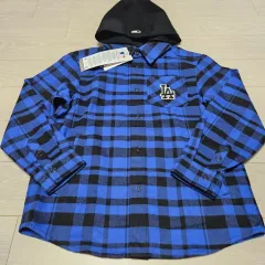 MLB フード チェック シャツ 145 新品