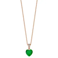 アンブランデッド レディース アクセサリー ネックレス・チョーカー・ペンダントトップ レース Unbranded 18k Rose Gold Over Silver Cubic Zirconia HeartShaped Necklace Green グリーン