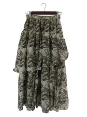 ミラオーウェン Mila Owen イレヘム スカート ウエストゴム ティアード バック スリット 総柄 サイズ0 マルチカラー QQQ