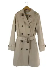 ナチュラルビューティーベーシック NATURAL BEAUTY BASIC トレンチ コート ロング 無地 ベルト ダブル サイズM ベージュ QQQ 