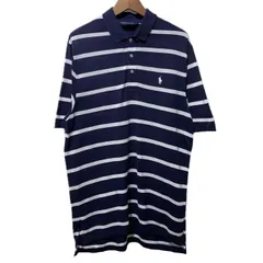 POLO GOLF RALPH LAUREN　ポロシャツ　90s vintage　90年代　半袖　シャツ　トップス　ハーフボタン　ボーダー　ワンポイント　ブランドロゴ　スモールポニー　刺しゅう　古着　/0111