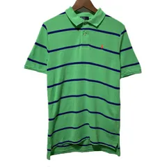 POLO by RALPH LAUREN　ポロシャツ　90s vintage　90年代　半袖　シャツ　トップス　ハーフボタン　ボーダー　ワンポイント　ブランドロゴ　スモールポニー　刺しゅう　古着　/0111