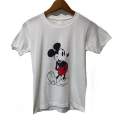 Tシャツ　80's-90s vintage　90年代　半袖　カットソー　トップス　クルーネック　プリント　キャラT　キャラクター　ディズニー　ミッキーマウス　(C)Walt Disney Productions　古着　/1930