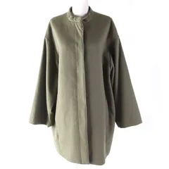 【ドンドン見直し】未使用品△SEEALL シーオール 2021年製 SAW21 CT112 カシミヤ25％ バンドカラー 比翼 ロング ウールコート カーキ 36 日本製 正規品 レディース 定価75,900円