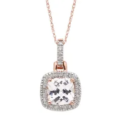 アンブランデッド レディース アクセサリー ネックレス・チョーカー・ペンダントトップ レース Unbranded Lab Created White Sapphire 18 CaratW Diamond 10k Gold Halo Pendant Neckla