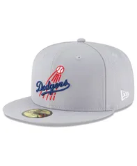 ニューエラ メンズ アクセサリー 帽子 ロゴ New Era Mens Gray Los Angeles Dodgers Cooperstown Collection Logo 59Fifty Fitted Hat Gray グレー