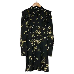 未使用 SNIDEL スナイデル フリルミニプリントワンピース SWFO225035 サイズ0 ブラック  レディース 古着 中古 USED