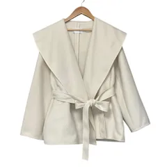 美品 23AW FRAY I.D フレイアイディー ショールカラーショートリバーコート サイズF オフホワイト レディース 古着 中古 USED