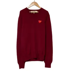 美品 PLAY COMME des GARONS コムデギャルソンプレイ Vネック セーター AZ-N002 サイズM バーガンディ メンズ 古着 中古 USEDのサムネイル