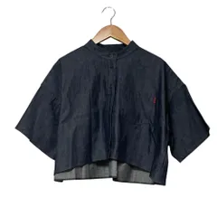 美品 AMERI アメリ OTONA COMPACT DENIM SHIRT 半袖 クロップド デニムシャツ F インディゴ レディース 古着 中古 USEDのサムネイル