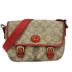 COACH(コーチ) ショルダーバッグ ペイトン シグネチャー フィールド ショルダーバッグ F48759 グレーベージュ×ピンク レザー