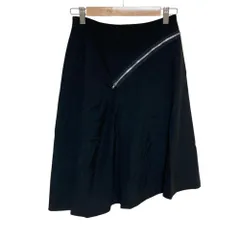 美品 tricot COMME des GARCONS トリココムデギャルソン ジップデザイン フレアスカート AD1999 TS-1002S サイズS ブラック レディース 古着 中古 USED