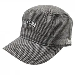 【美品】ニューエラ ワークキャップ アイボリー×黒 千鳥格子 微起毛   ゴルフウェア New Era