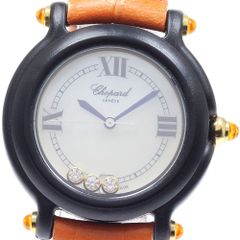 訳あり ショパール Chopard 27/7777 ビーハッピー 3Pダイヤ デイト クォーツ レディース 保証書付き_946662