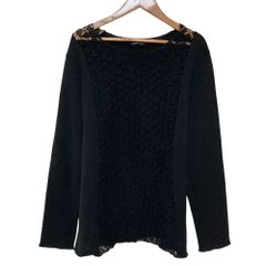 미품 tricot COMME des GARCONS 트리코콤데가르손 AD1994 크로셰니트 콤비 풀오버 니트 TT-040250 블랙 레이디스 헌옷 중고 USED