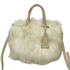 未使用 DIANA ダイアナ フェイクファー 2WAYハンドバッグ ショルダーバッグ ベージュ  レディース 古着 中古 USED
