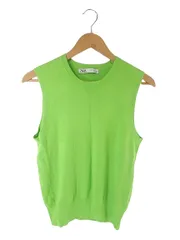 ザラ ZARA プルオーバー ニット ベスト ノースリーブ 無地 黄緑 サイズM QQQ