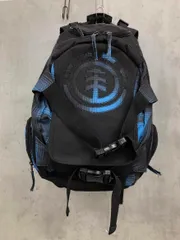 ELEMENT エレメント ロゴ刺繍 リュック デイパック バッグ 黒×水色 ■■ メンズ