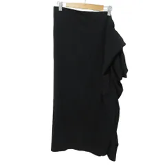 美品 YOHJI YAMAMOTO +NOIR ヨウジヤマモトプリュスノアール アシンメトリー ロング スカート 2 ブラック レディース 古着 中古 USEDのサムネイル