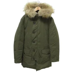 美品 UNITED ARROWS ユナイテッドアローズ ラクーンファー フーデッド ダウンコート ジャケット S カーキ レディース 古着 中古 USEDのサムネイル
