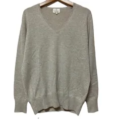 良品 23区 カシミヤ100％ ニット Vネック セーター 38 ベージュ レディース 古着 中古 USED