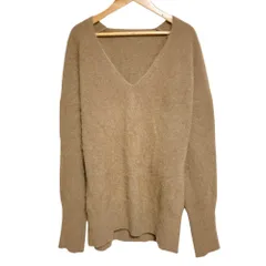 美品 MUSE de Deuxieme Classe ミューズ ドゥーズィエムクラス FUWAシャギーVネックプルオーバー ニット セーター モカ レディース 古着 中古 USED