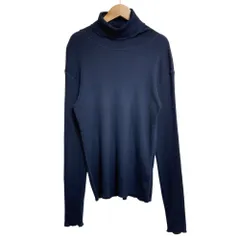 美品 Deuxieme Classe ドゥーズィエムクラス rib タートル 長袖 ニット カットソー ネイビー レディース 古着 中古 USED