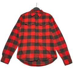 American Eagle アメリカンイーグル チェック柄 長袖 ネルシャツ メンズXS 古着 フランネル 100%コットン レッド ブラック バッファローチェック【長袖シャツ】IA181