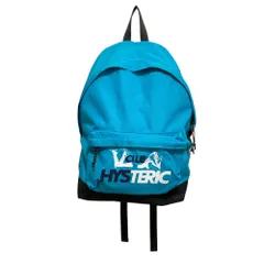 良品 HYSTERIC GLAMOUR ヒステリックグラマー ロゴプリント リュックサック ブルー メンズ レディース 古着 中古 USED