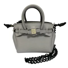 美品 SAVE MY BAG セーブマイバッグ T-MISS MIGNON チェーンショルダー付き ハンドバッグ グレー レディース 古着 中古 USEDのサムネイル
