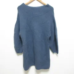 美品 23AW SNIDEL スナイデル ラクーンミニニットワンピース サイズF ネイビー レディース 古着 中古 USED