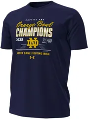 アンダーアーマー メンズ トップス Tシャツ Under Armour Adult 202425 College Football Playoff Orange Bowl Champions Notr