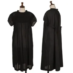 トリコ コムデギャルソン トリコスペシャルtricot COMME des GARCONS tricot Special クロッシェ編み切替ギャザーネックドットシアーワンピース 黒S