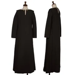 ジャンポールゴルチエ ファムJean Paul GAULTIER FEMME ウールチェーンボタンネックデザインワンピース 焦げ茶40