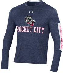 アンダーアーマー メンズ トップス Tシャツ Under Armour Mens Rocket City Trash Pandas Navy Tech Long Sleeve TShirt NoColor ネイビー