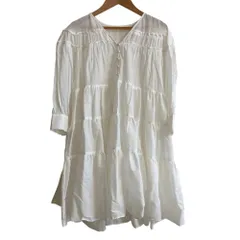 美品 DEICY デイシー ティアード ミニドレス ワンピース 103010084 フリーサイズ ホワイト レディース 古着 中古 USED