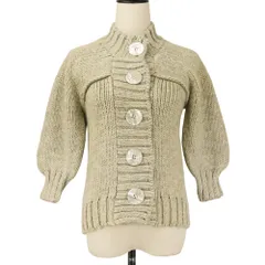 美品 mina perhonen ミナペルホネン holy ウール ヘンプ ベビーアルパカ ニットジャケット ma8884 サイズ36 グレー レディース 古着 中古 USEDのサムネイル