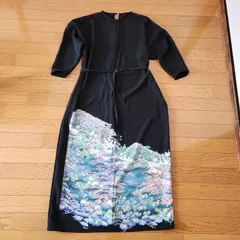 友禅黒留袖　ワンピース　着物リメイク