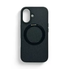 iPhone16 ケース MagSafe対応 カーボンケース リングスタンド 耐衝撃 画面保護フィルム付き