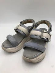 ＋diana プラスダイアナ 56524 ビジューバックル付き フットベット サンダル size24.5cm/ブルー人工スムース ■◆ レディース