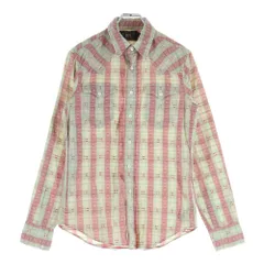 RRL (ダブルアールエル) ダブルフラップポケット チェック柄 長袖ウエスタンシャツ ピンクのサムネイル